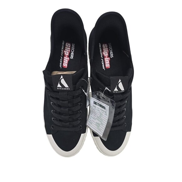 Skechers Men's 183132 Slip-Ins Canvas Casual Athletic Shoe Black White Size 12M - Picture 6 of 7